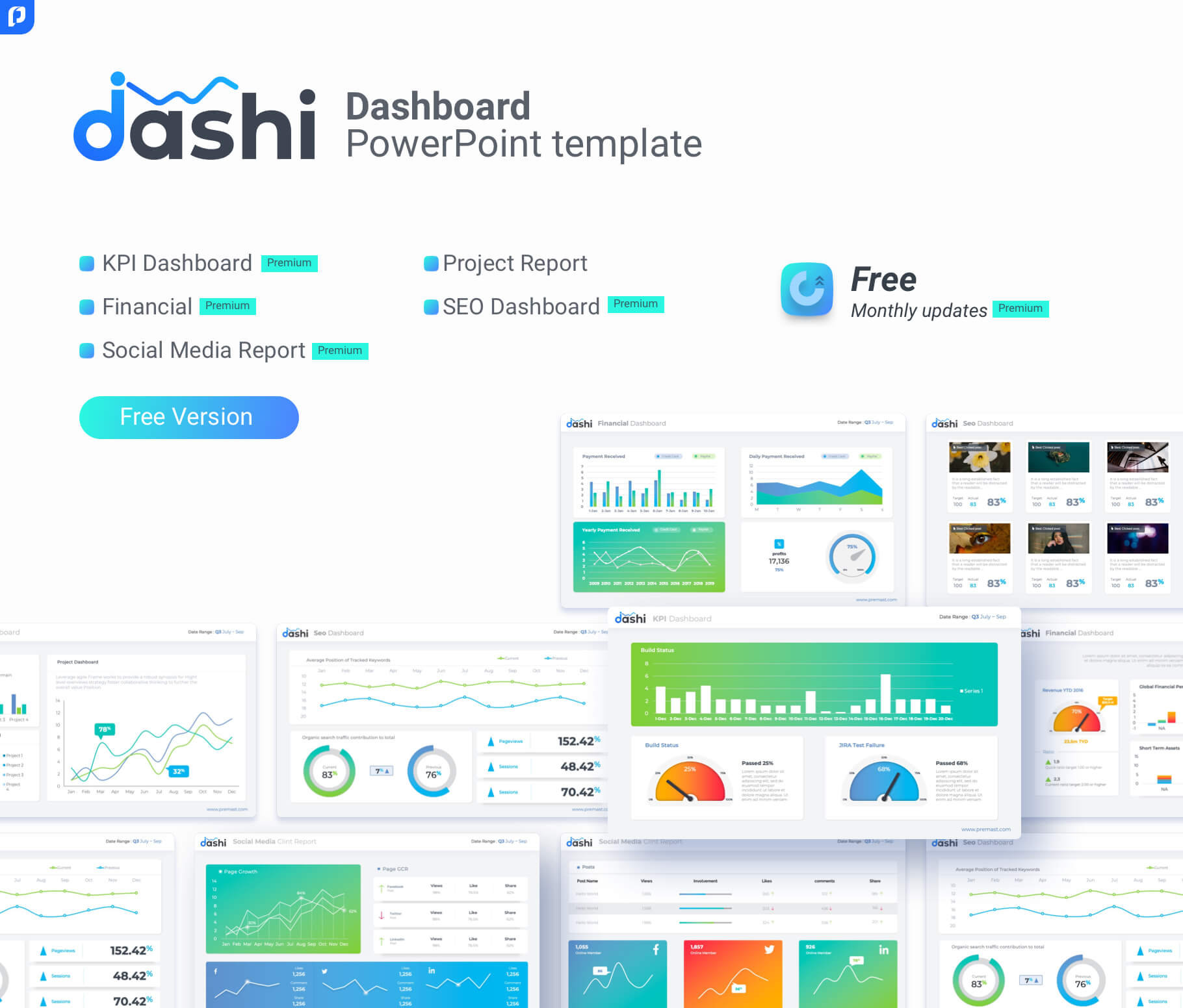 Free Dashboard Powerpoint Template – Ppt Presentation Within Project Dashboard Template Powerpoint Free