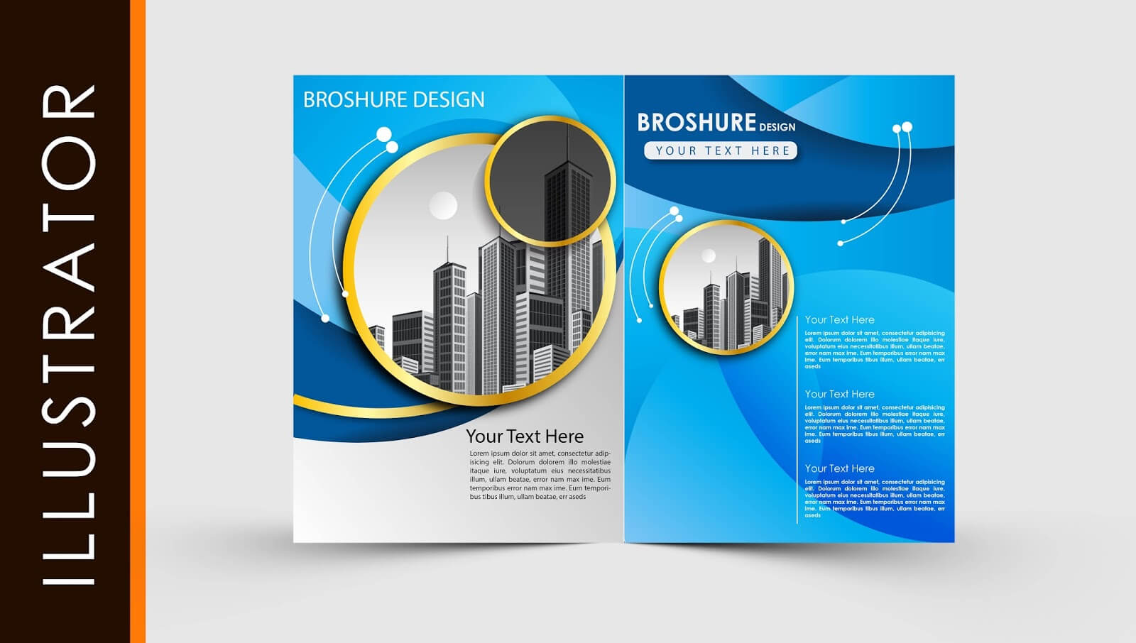 Free Download Adobe Illustrator Template Brochure Two Fold With Regard To Free Illustrator Brochure Templates Download