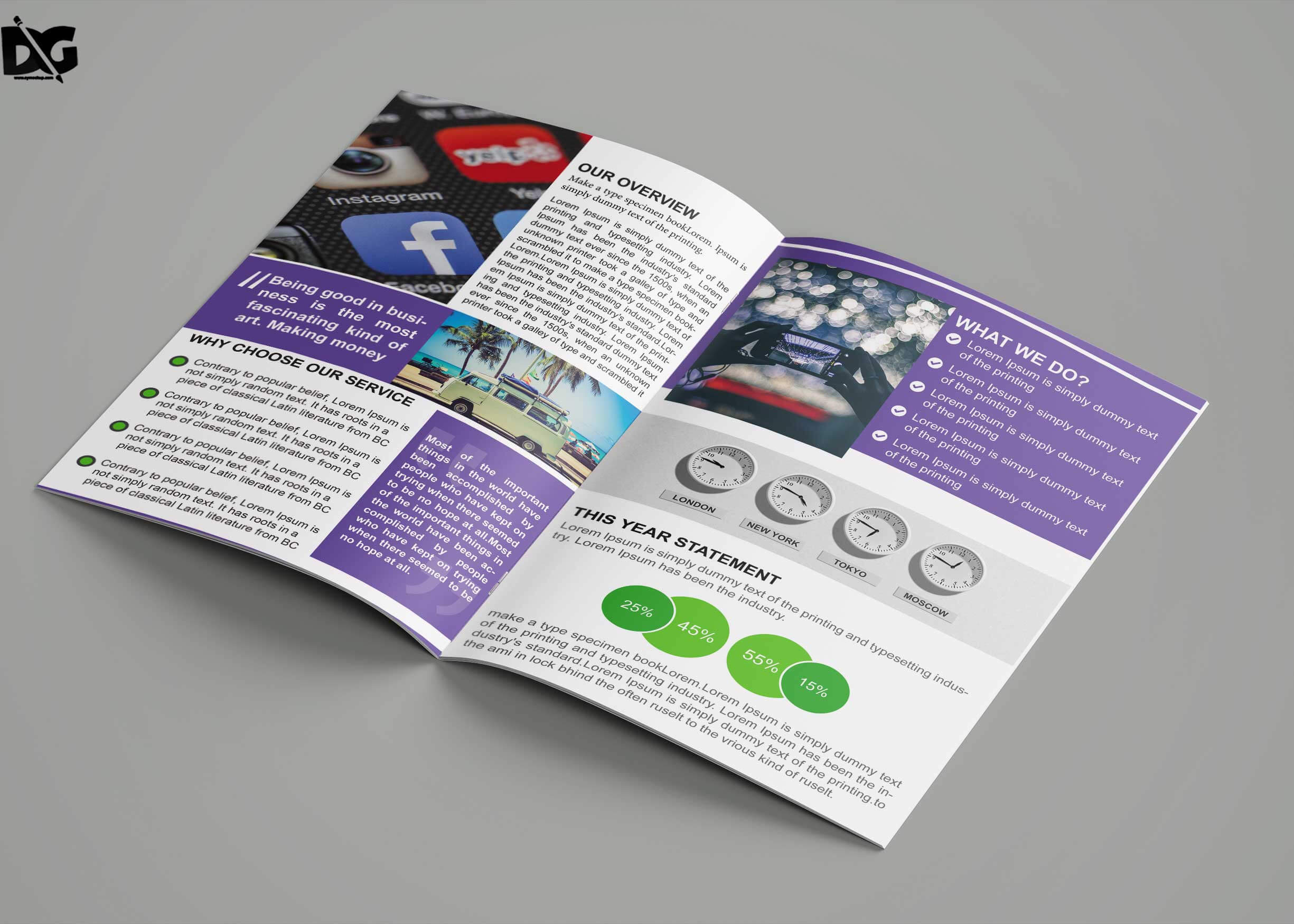 Free Download Bi Fold Social Media Company Brochure Template With Social Media Brochure Template