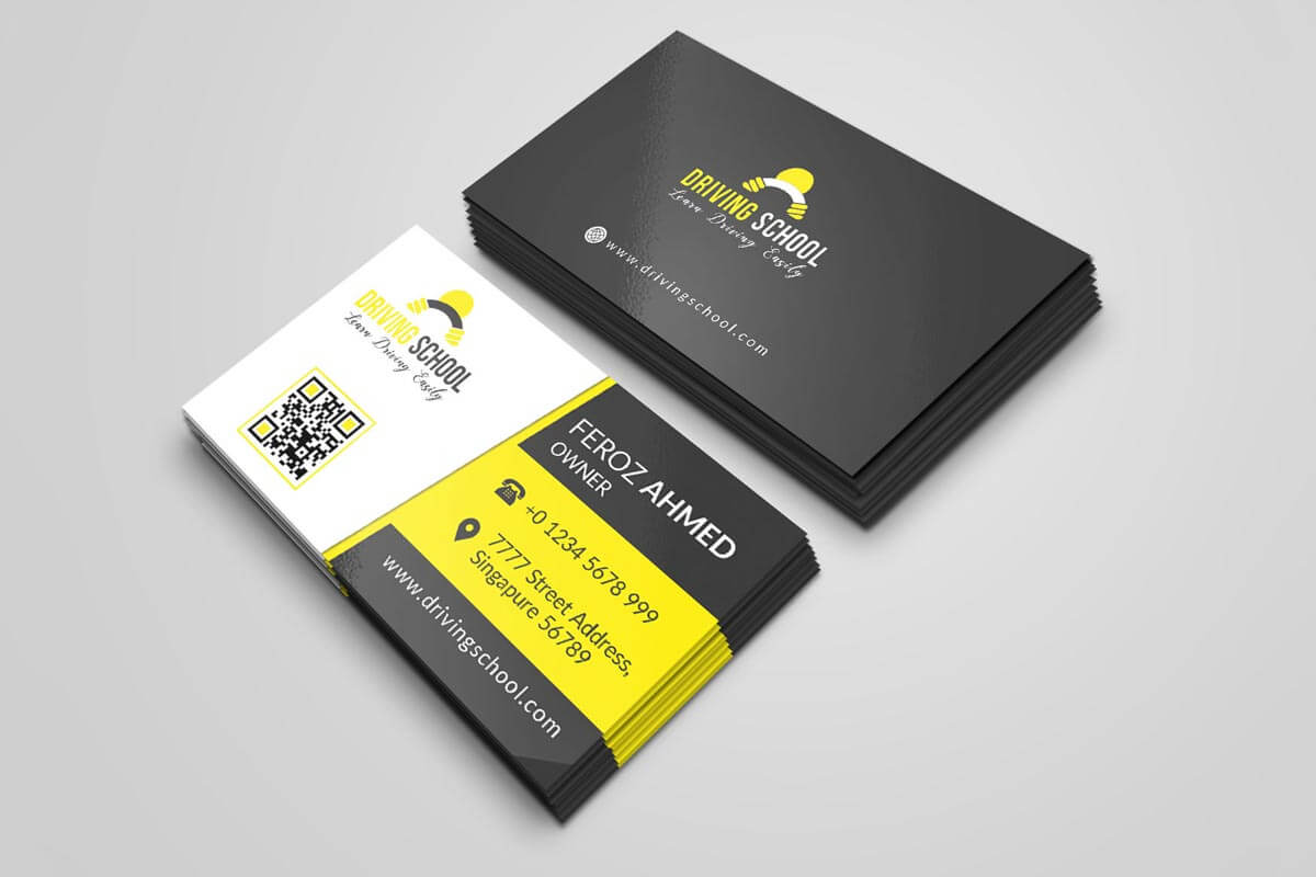 Free Driving School Business Card Psd Template – Creativetacos Intended For Create Business Card Template Photoshop