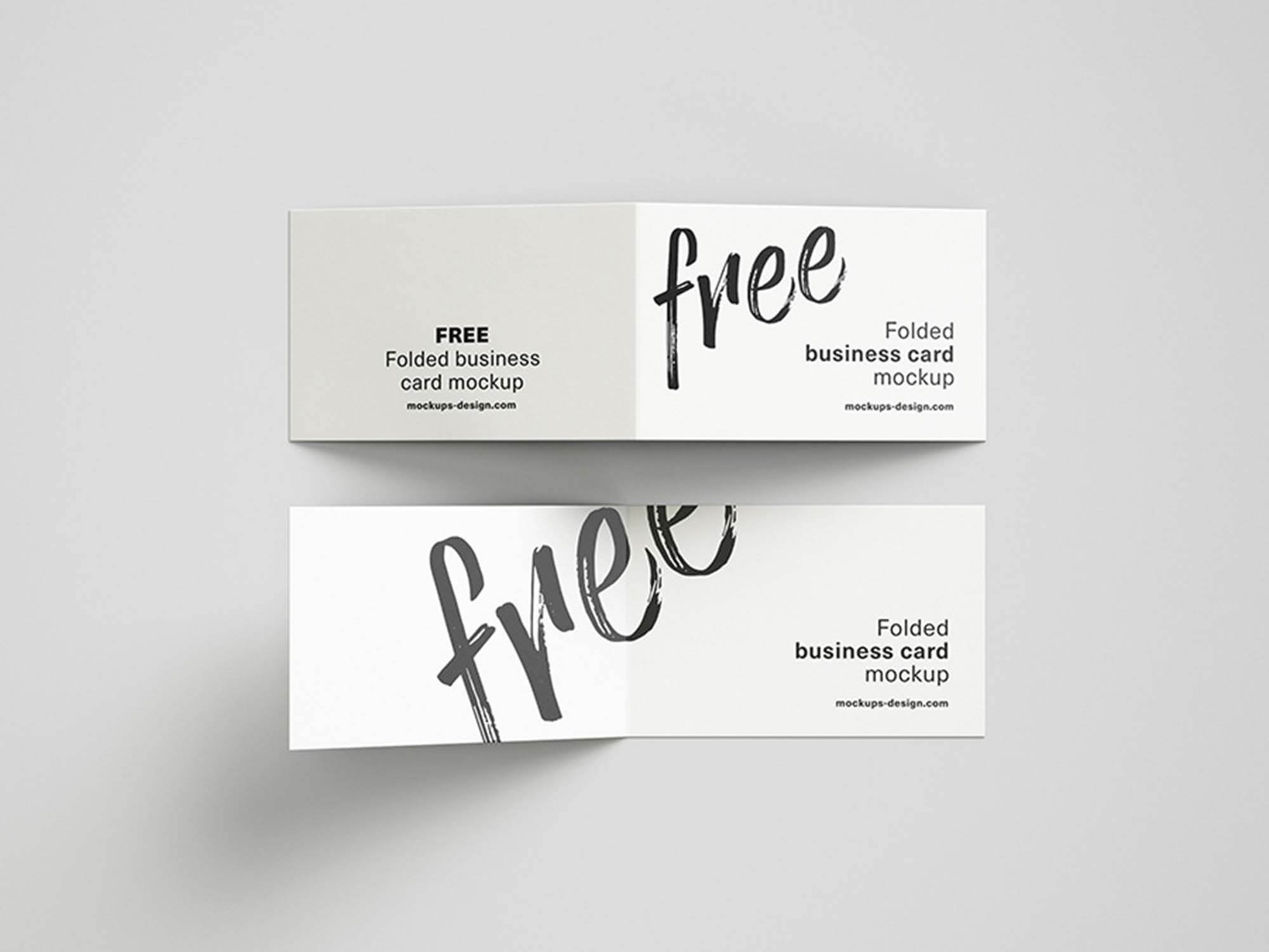 Free Folded Business Cards Mockup (Psd) For Fold Over Business Card Template