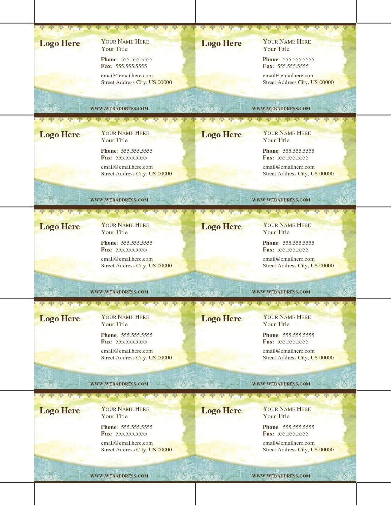 Free Free Business Cards To Print Out At Home Template Throughout Free Templates For Cards Print