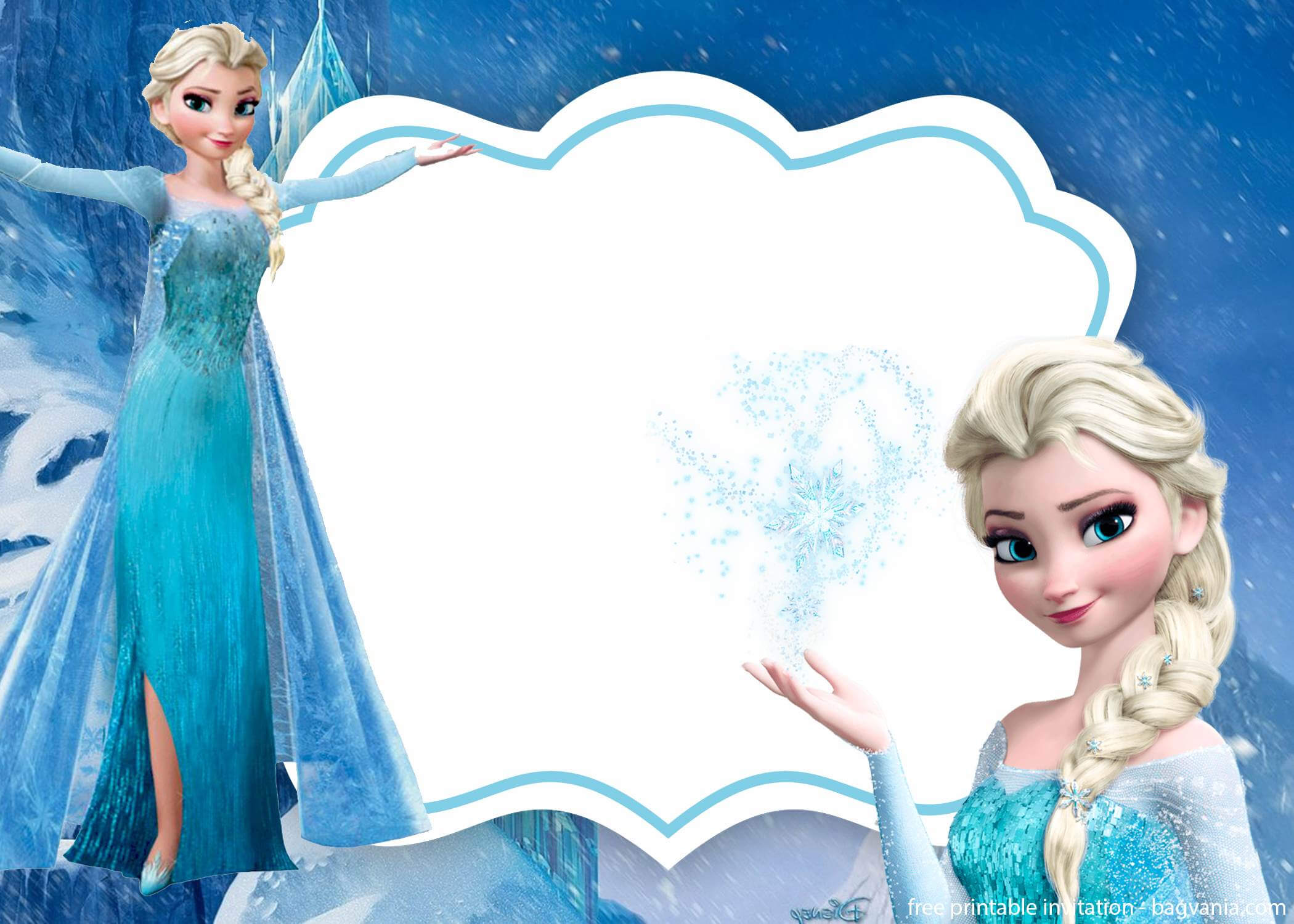 Free Frozen Invitation Template – Printable – Bagvania Regarding Frozen Birthday Card Template