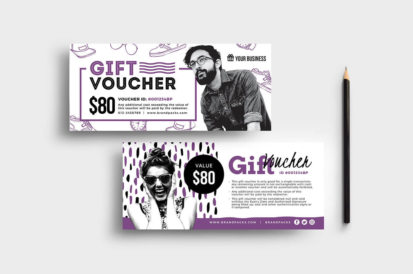 Free Gift Voucher Templates (Psd & Ai) – Brandpacks Inside Gift Card Template Illustrator