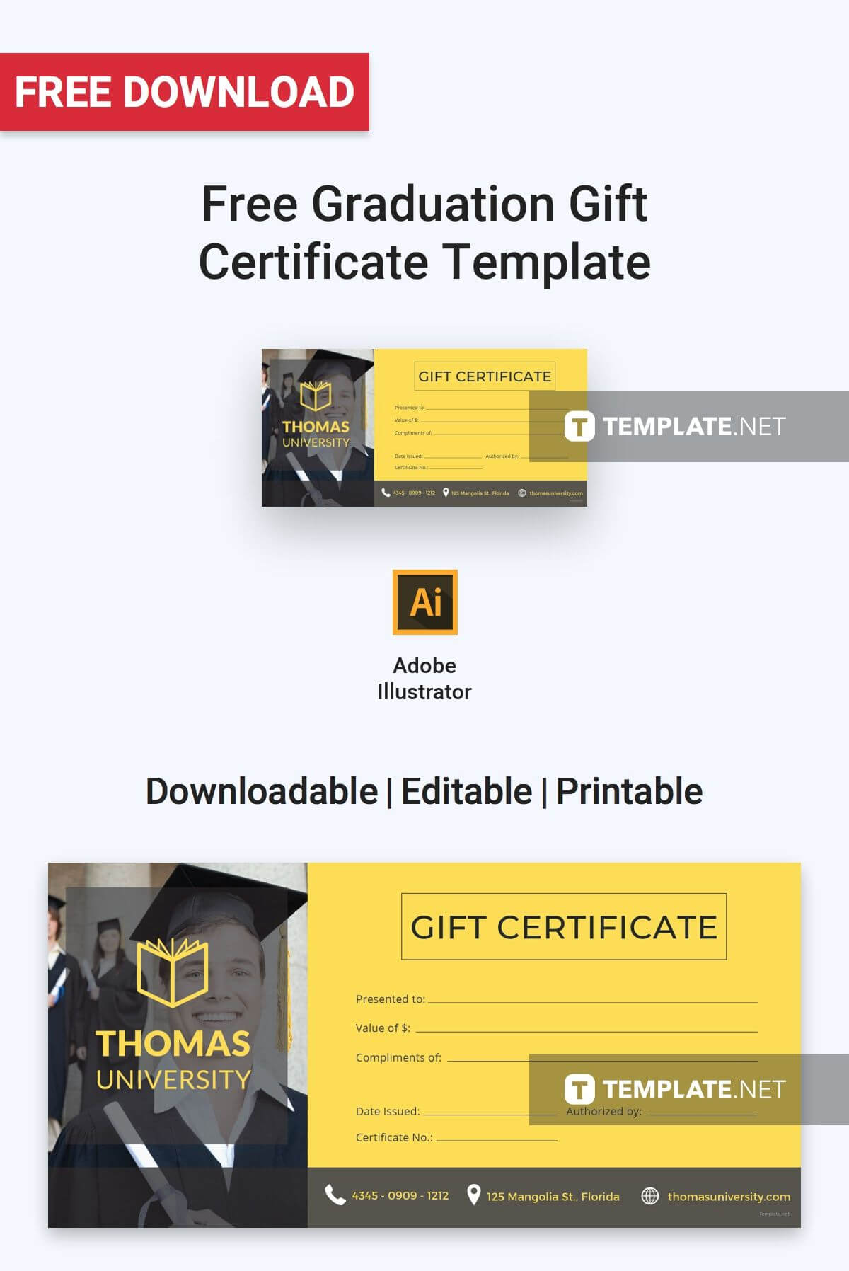 Free Graduation Gift Certificate | Gift Certificate Template Inside Graduation Gift Certificate Template Free