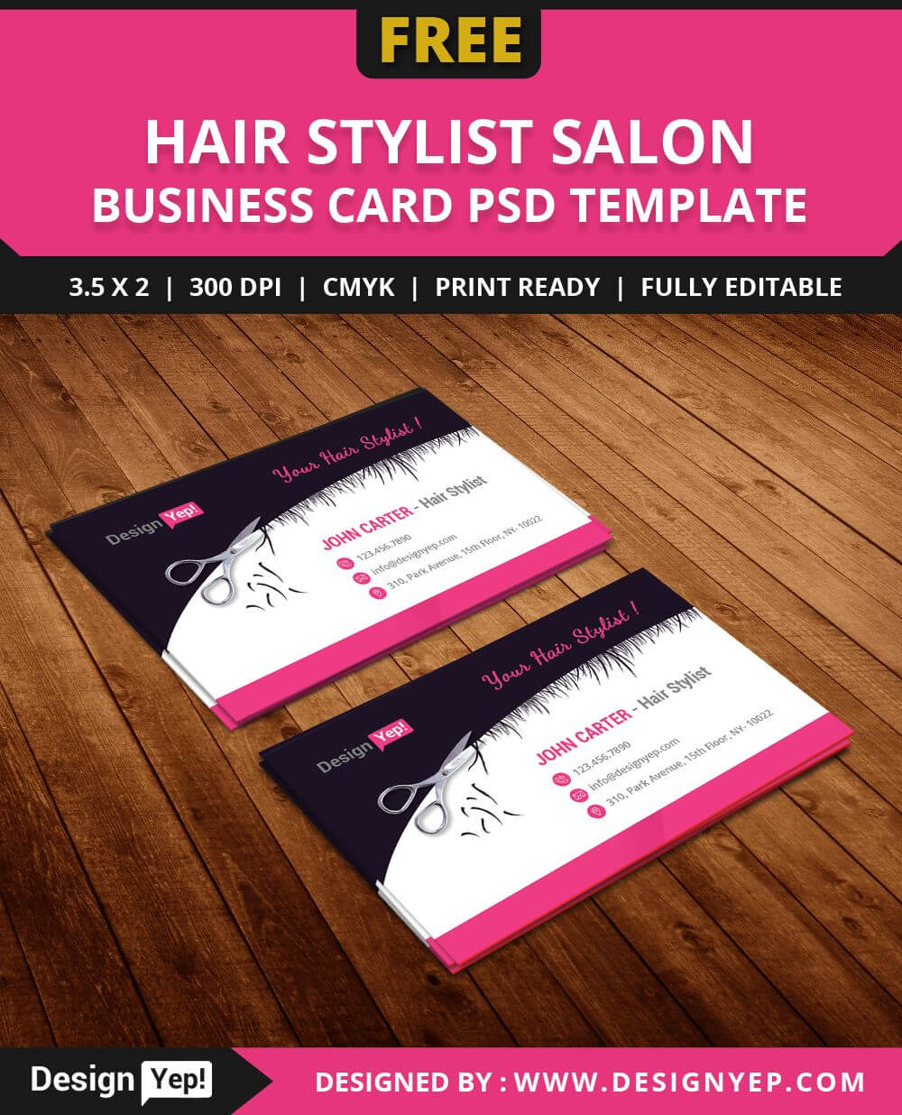 Free Hair Stylist Salon Business Card Template Psd | Salon Intended For Hairdresser Business Card Templates Free