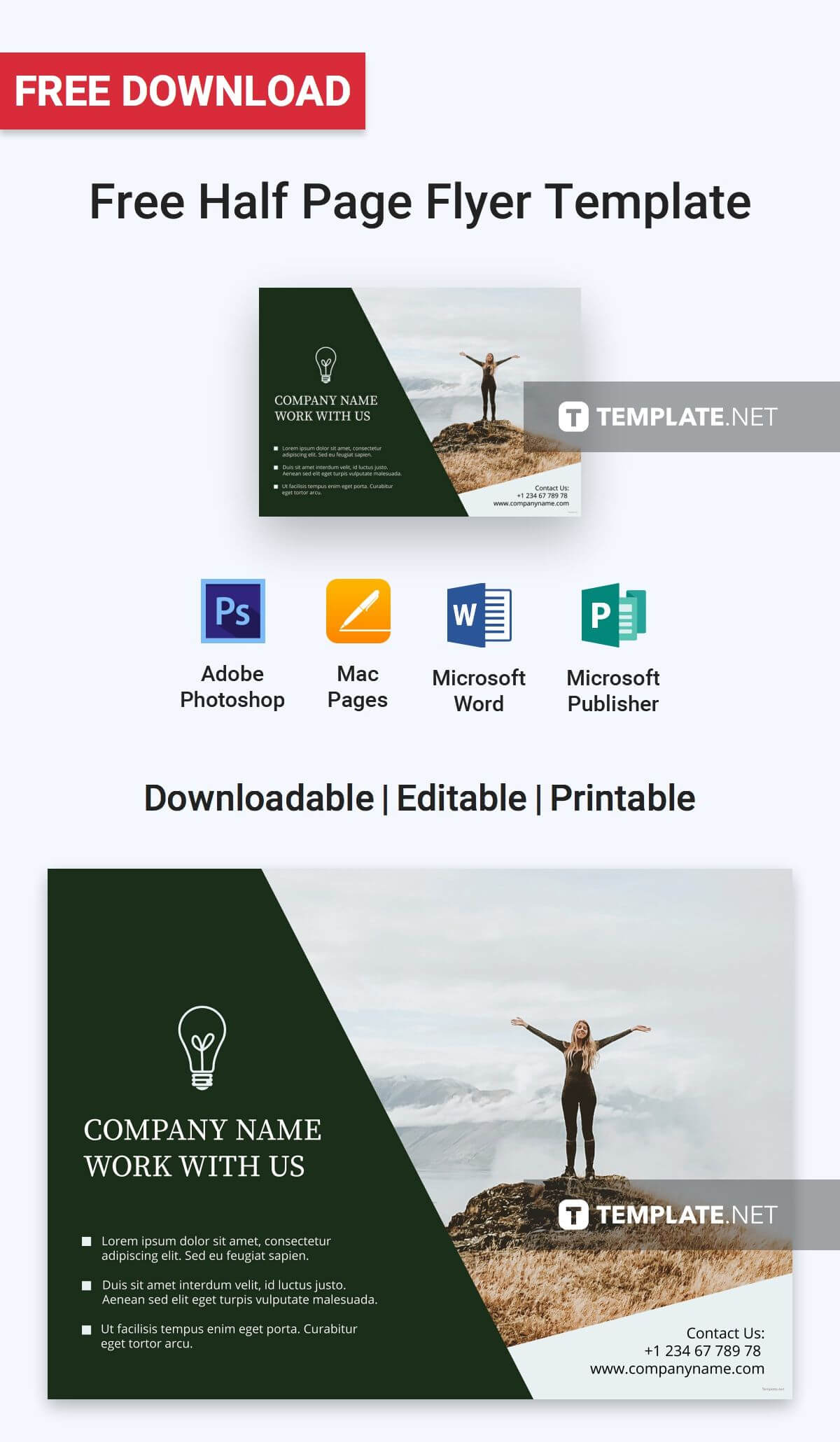 Free Half Page Flyer | Flyer Template, Flyer Layout Pertaining To Half Page Brochure Template