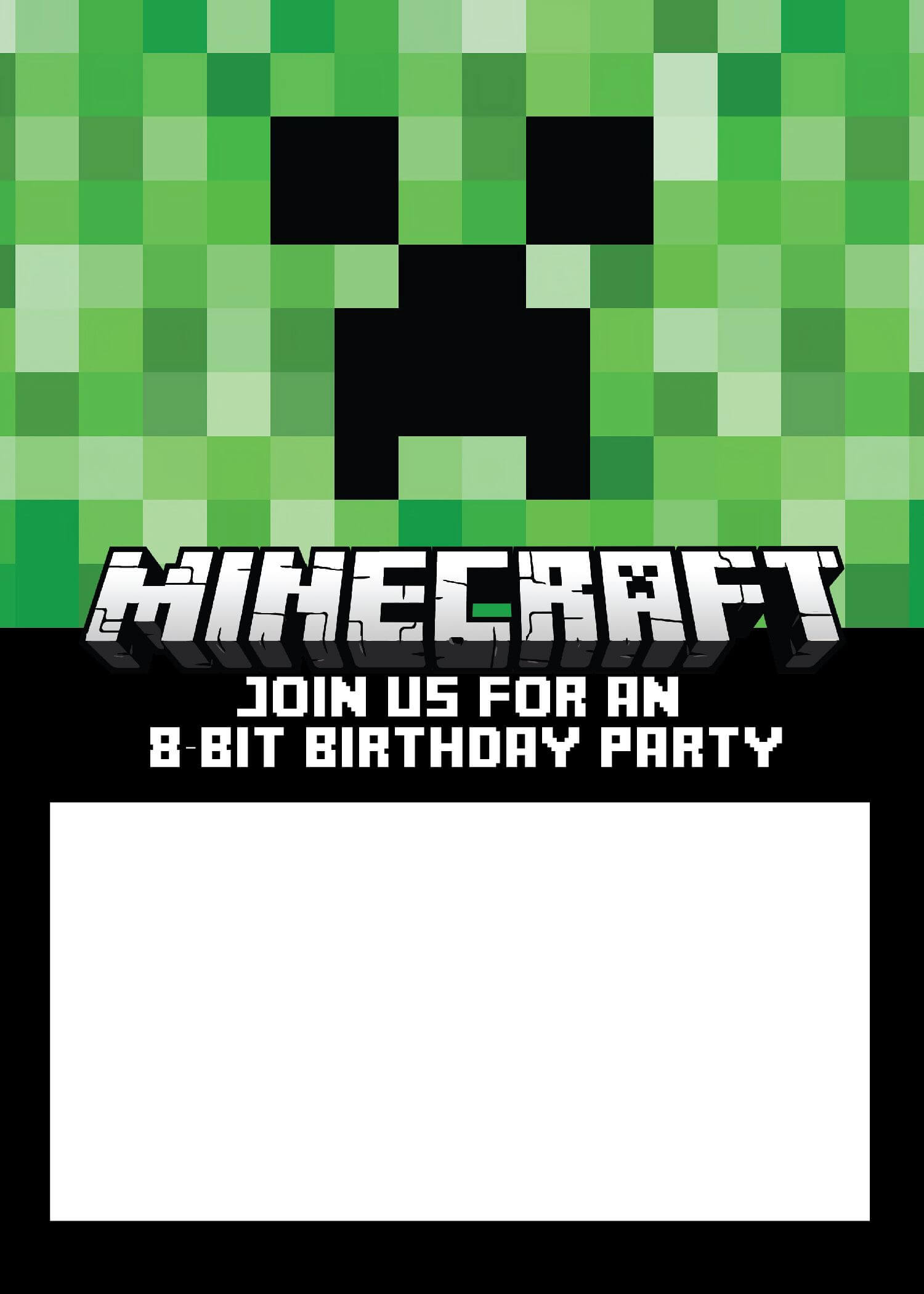 Free Minecraft Birthday Invitations – Personalize For Print Inside Minecraft Birthday Card Template