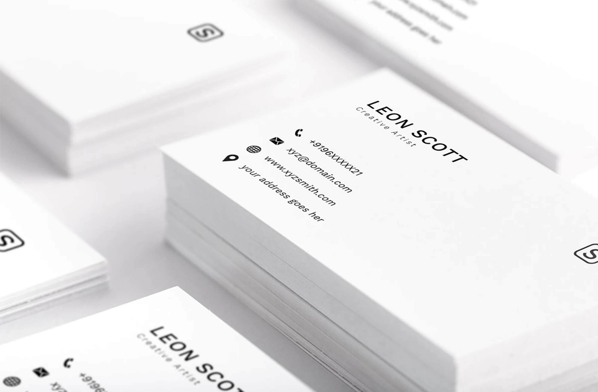 Free Minimal Elegant Business Card Template (Psd) Throughout Free Bussiness Card Template