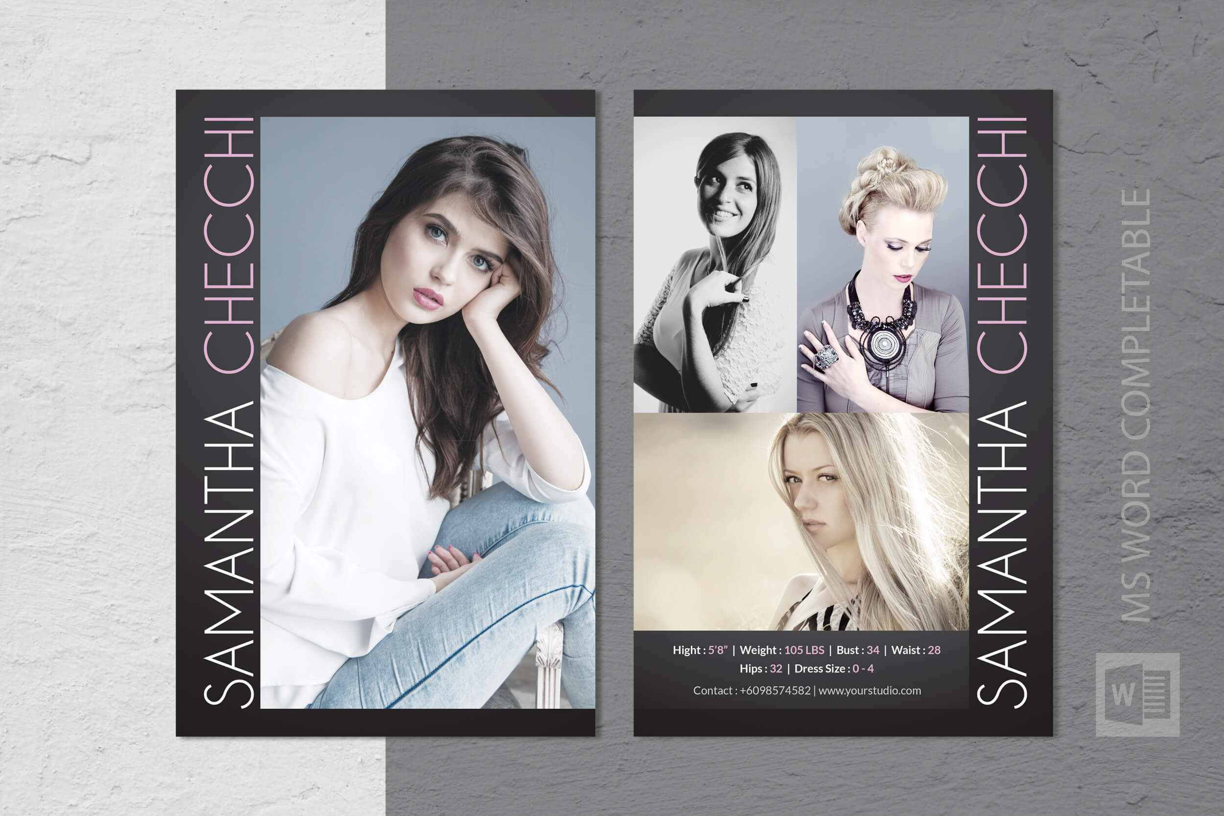 Free Model Comp Card Templates – C Punkt Intended For Zed Card Template Free