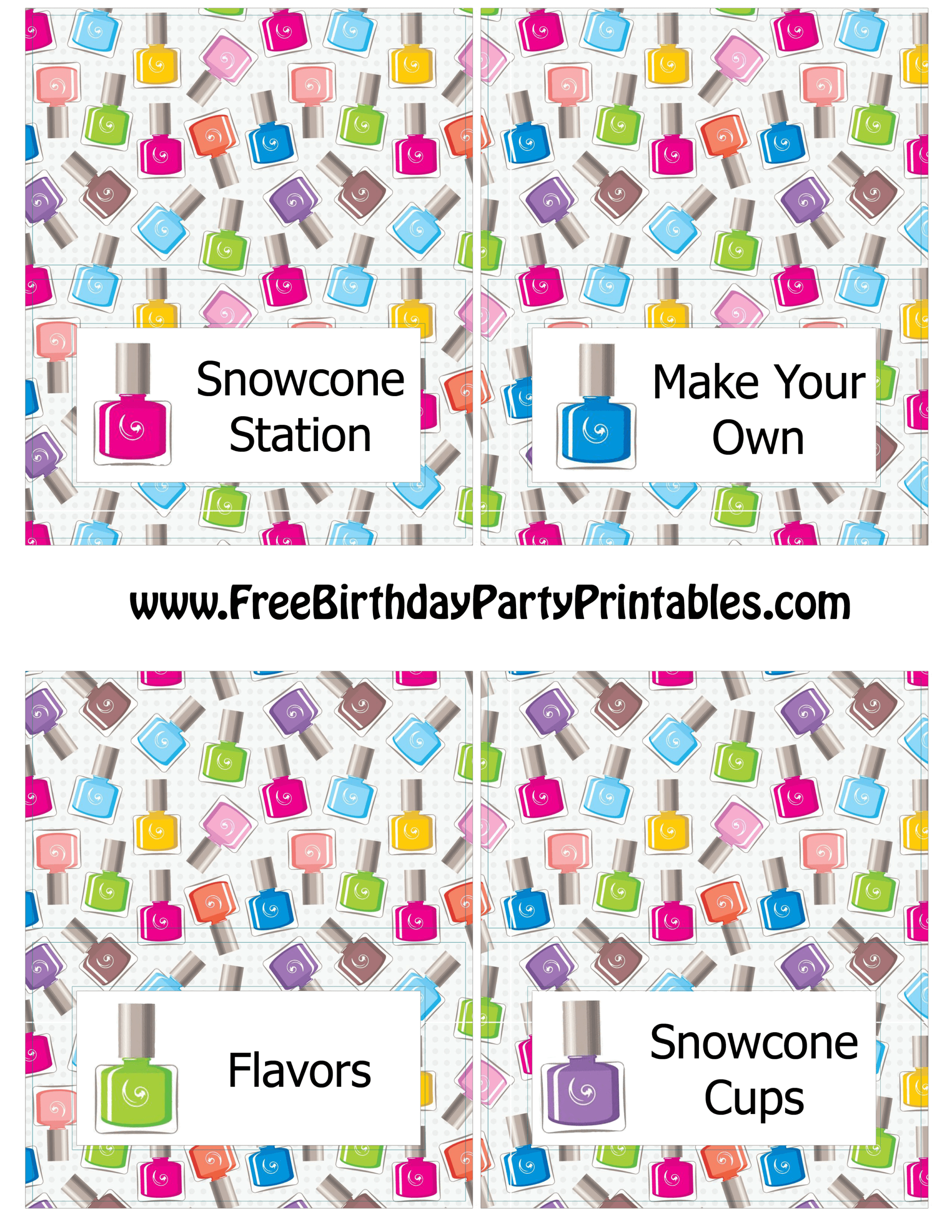 Free Nail Polish Birthday Party Printables Pink And Grey For Free Printable Tent Card Template