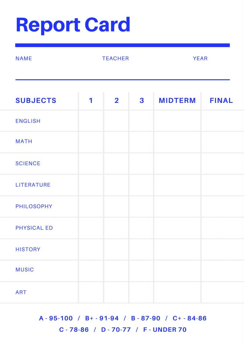 Free Online Report Card Maker: Design A Custom Report Card Pertaining To High School Student Report Card Template