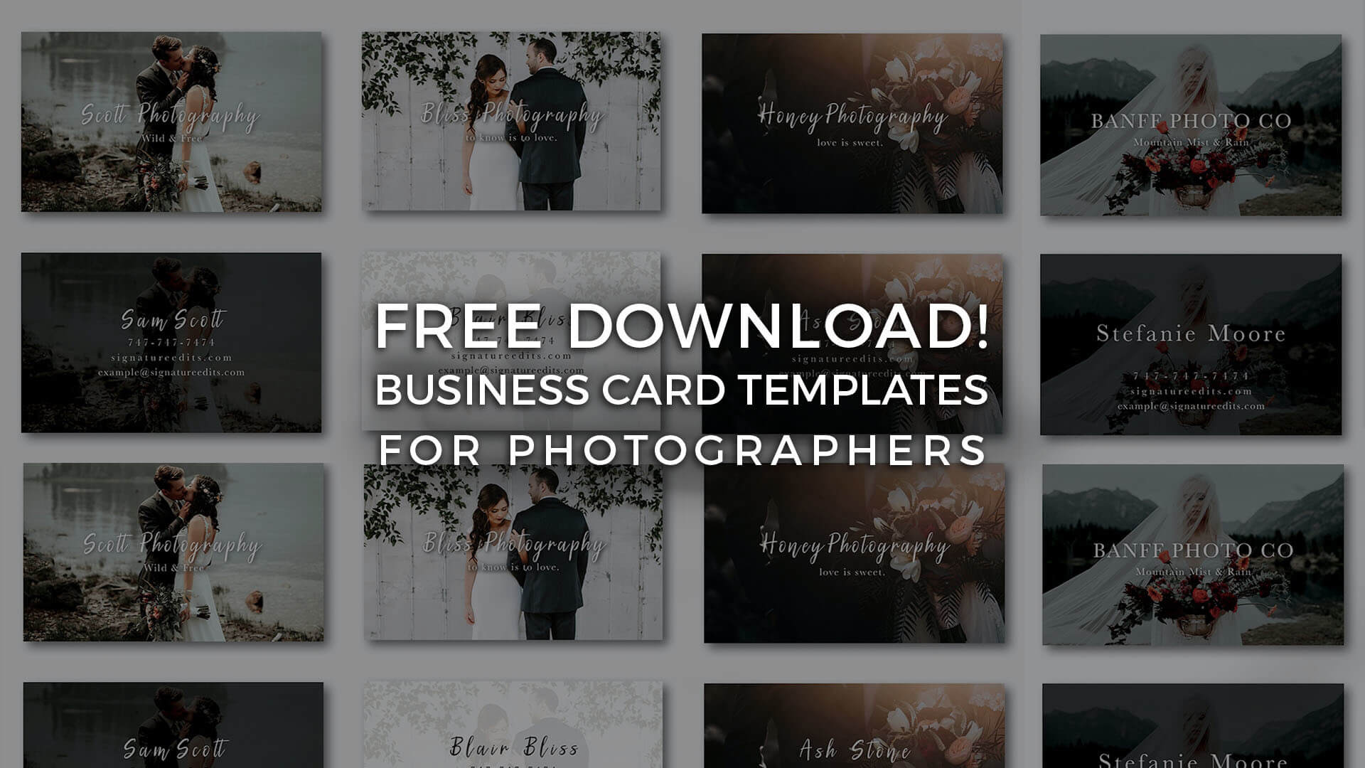 Free Photographer Business Card Templates! - Signature Edits In Free Business Card Templates For Photographers