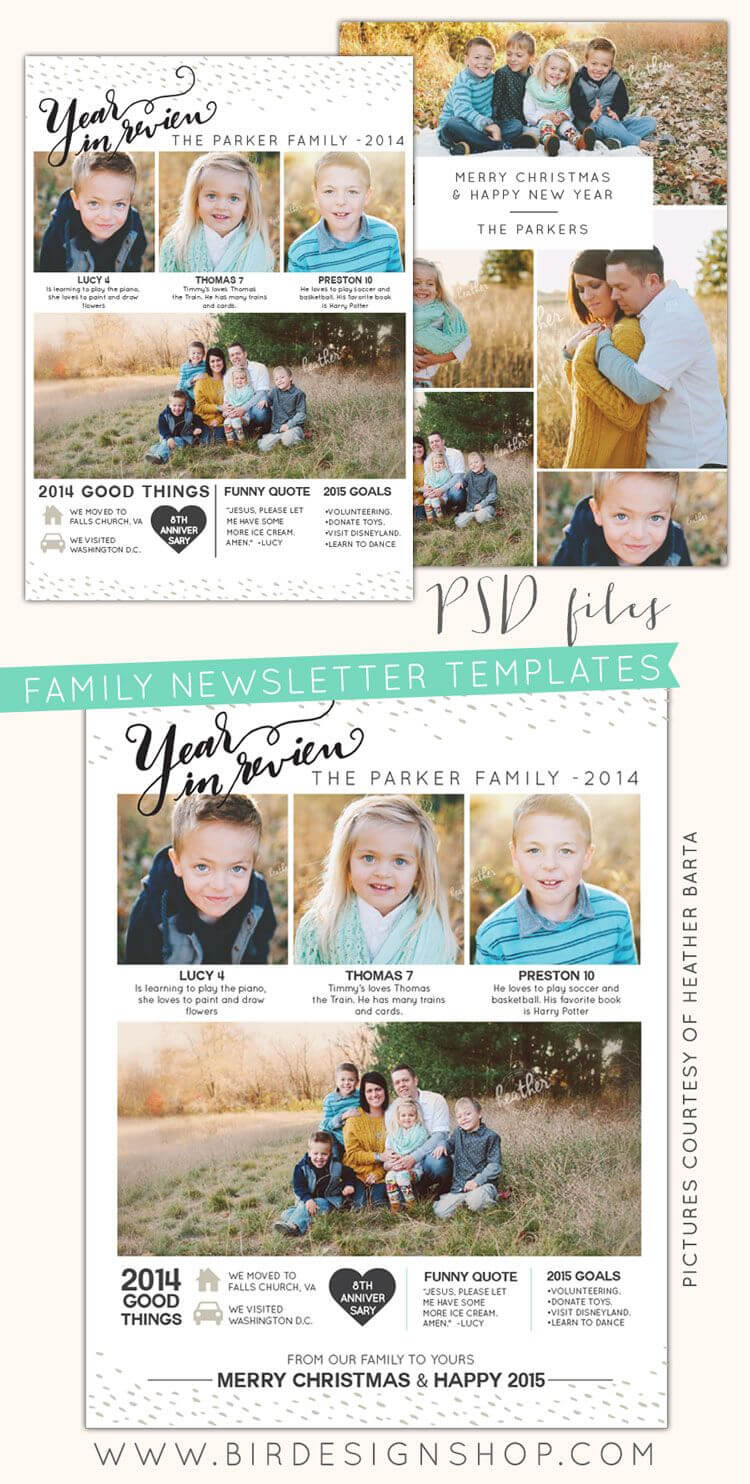 Free Photoshop Download + Year In Review Newsletters For Free Photoshop Christmas Card Templates For Photographers