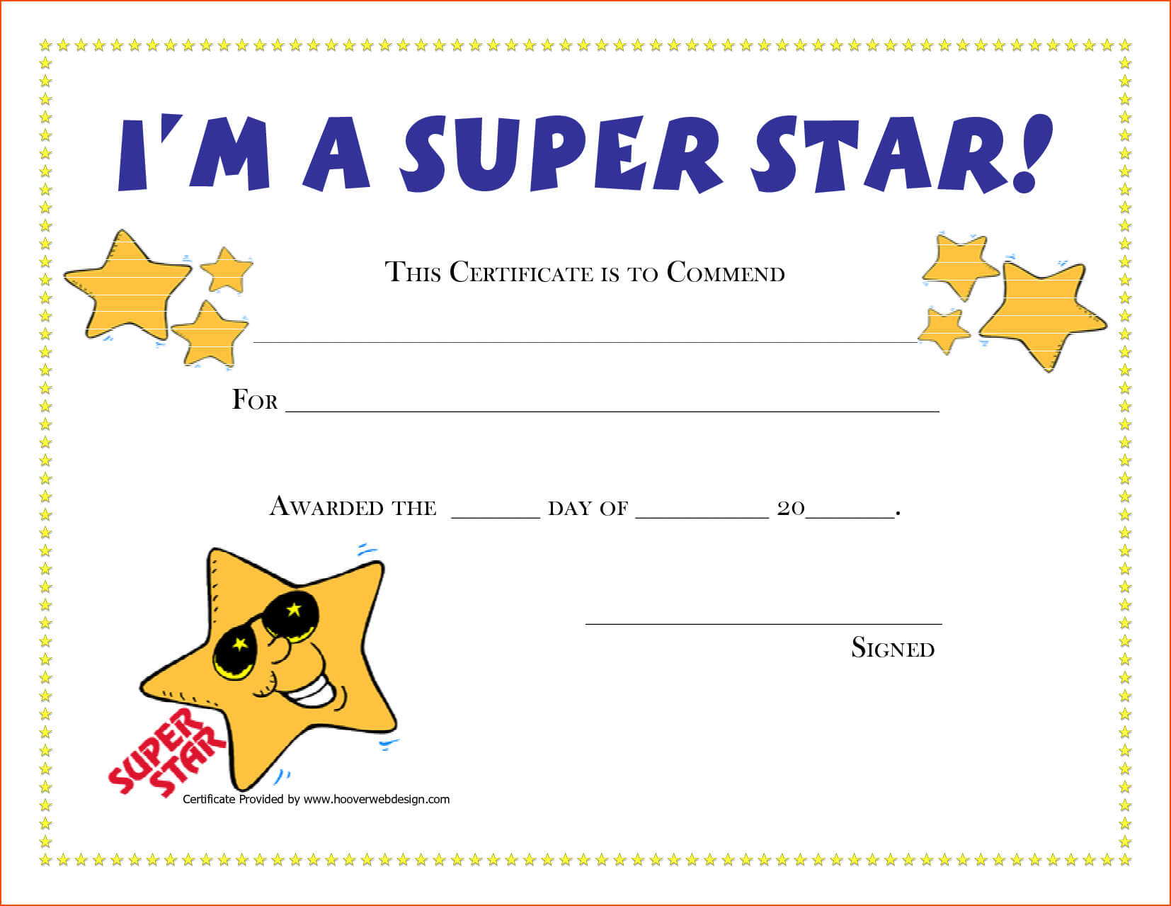 Free Printable Award Certificates | New Calendar Template Pertaining To Star Of The Week Certificate Template