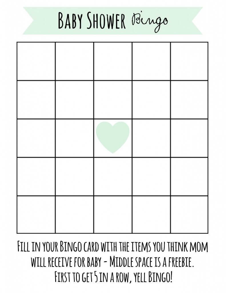 Free Printable Baby Shower Bingo | Free Baby Shower Games With Regard To Blank Bingo Card Template Microsoft Word
