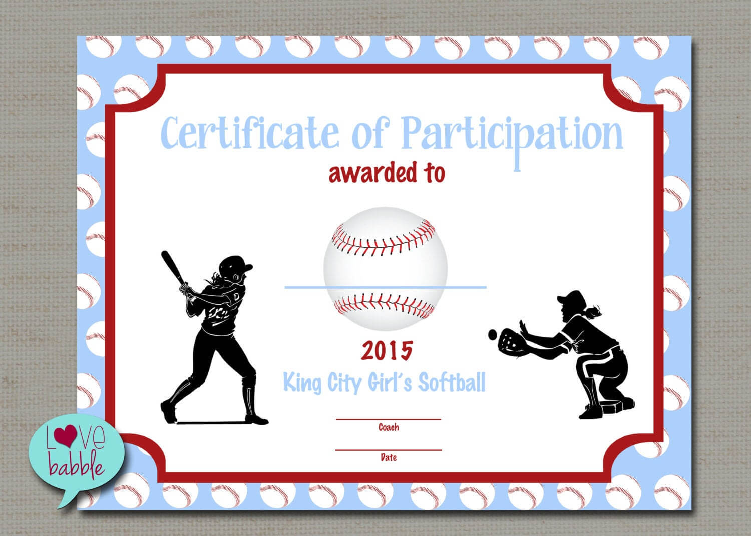 Free Printable Baseball Award Certificates Templates Inside Softball Award Certificate Template
