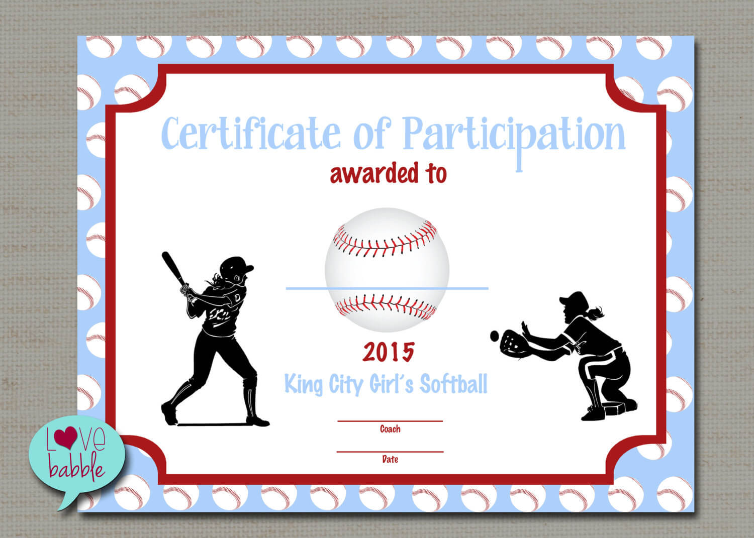 Free Printable Baseball Award Certificates Templates Inside Softball Certificate Templates
