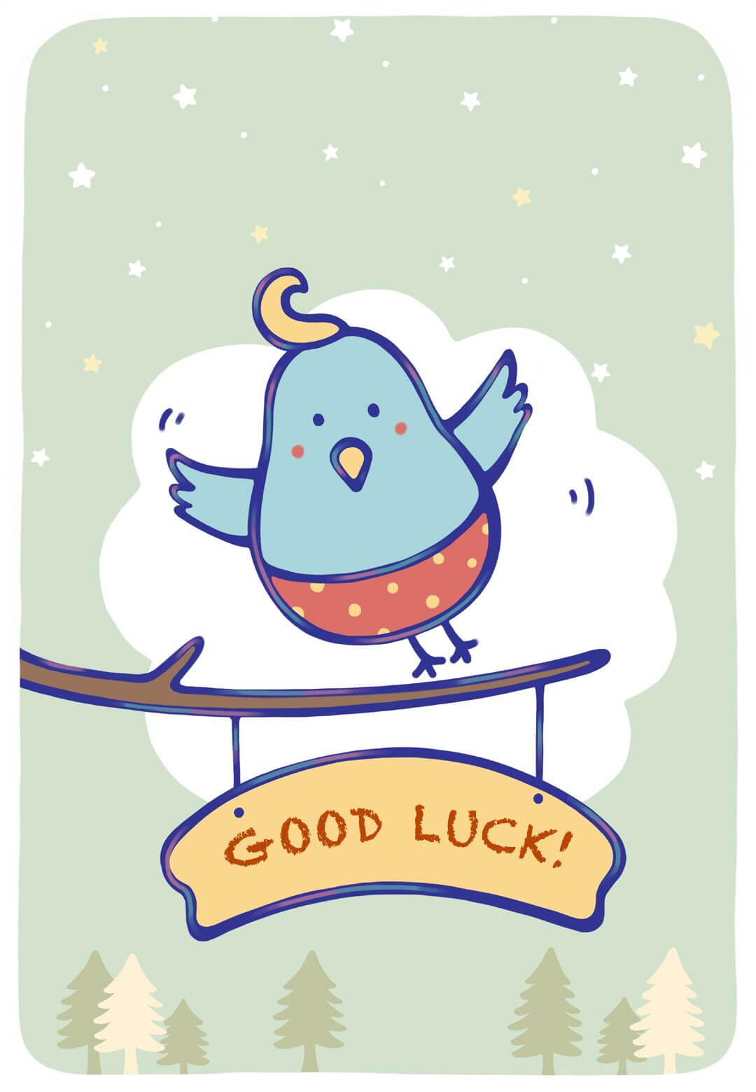Free Printable Bluebird Of Happiness Greeting Card With Regard To Good Luck Card Templates