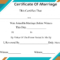 Free Printable Certificate Of Marriage Template With Regard To Certificate Of Marriage Template