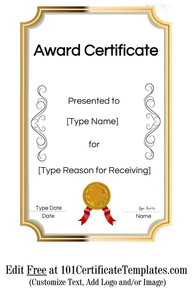 Free Printable Certificate Templates | Customize Online With Intended For Free Printable Blank Award Certificate Templates