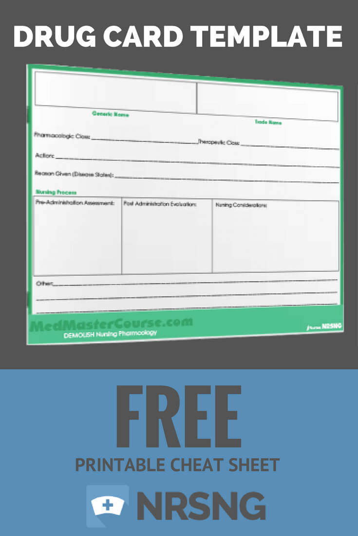 Free Printable Cheat Sheet | Drug Card Template | Nursing In Med Cards Template