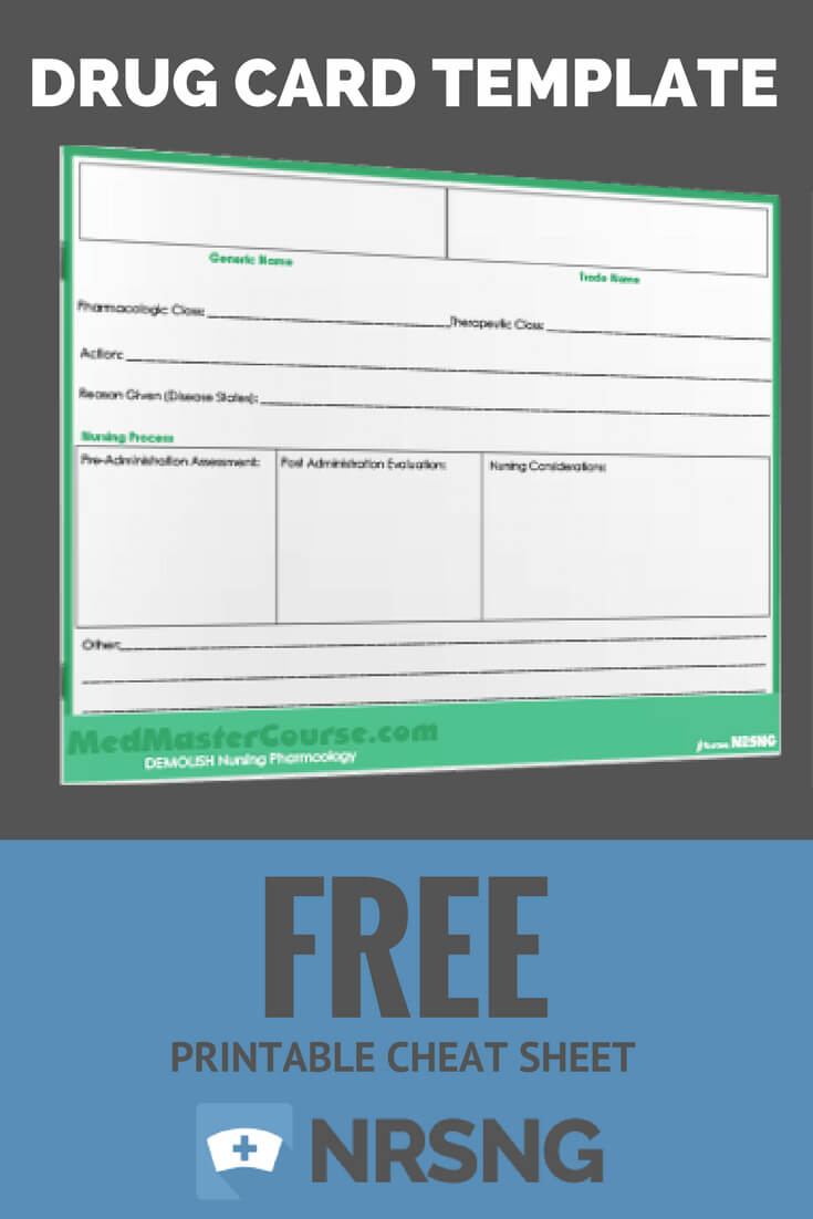 Free Printable Cheat Sheet | Drug Card Template | Nursing Pertaining To Medication Card Template