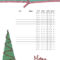 Free Printable Christmas Gift List Template with regard to Christmas Card List Template