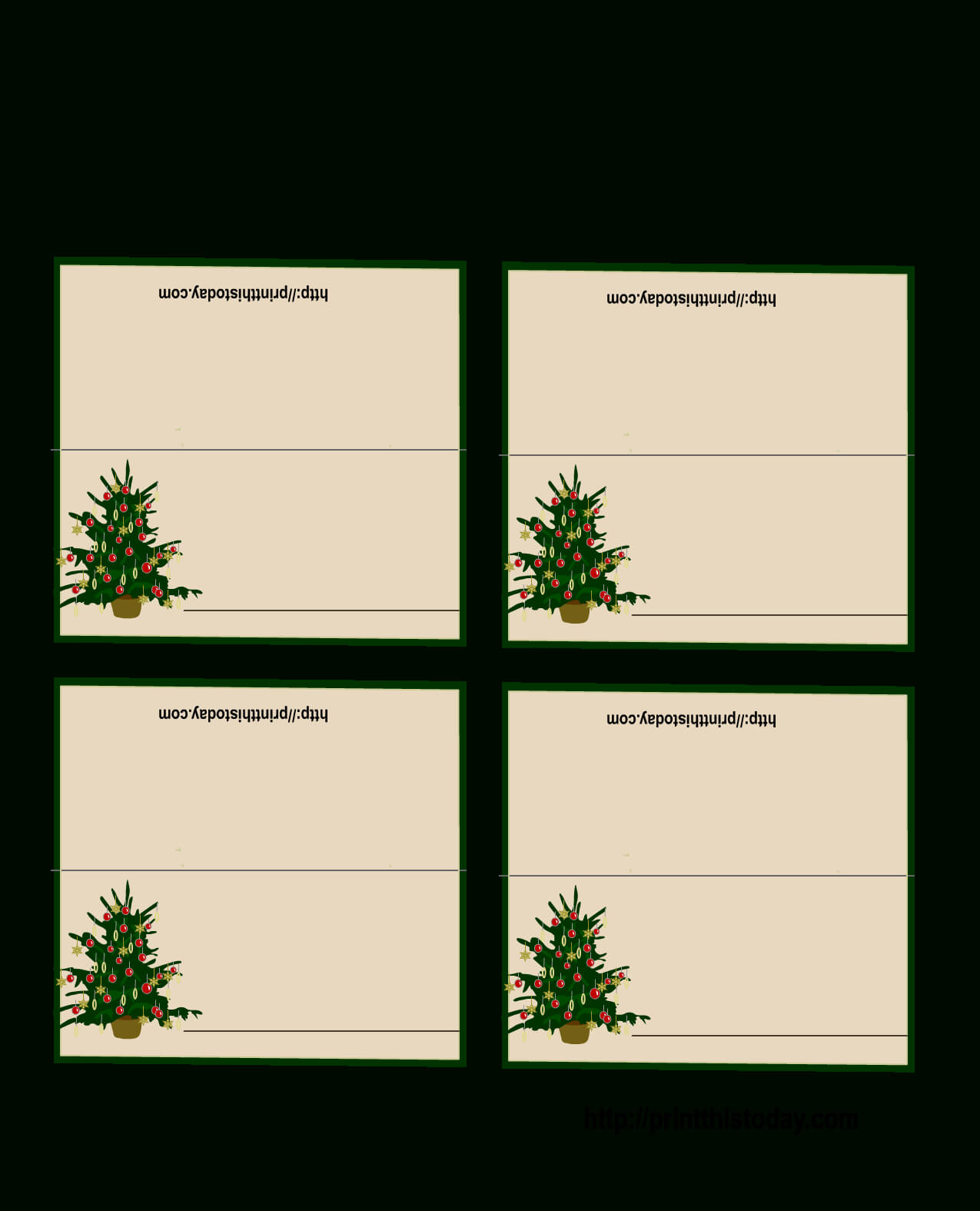 Free Printable Christmas Tree Place Cards | Christmas Place Intended For Christmas Table Place Cards Template