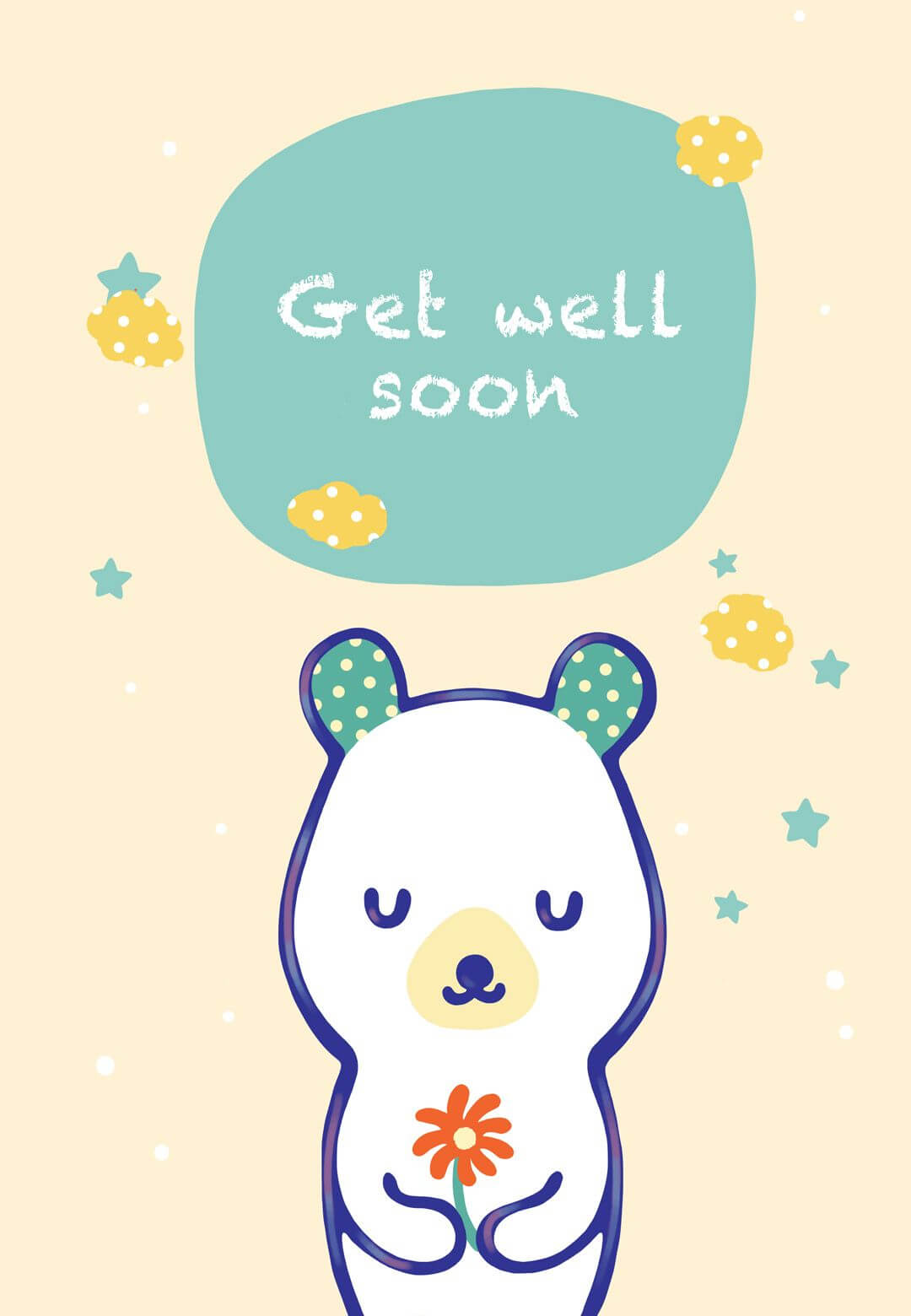 Free Printable Get Well Teddy Bear Greeting Card | Get Well Inside Get Well Soon Card Template