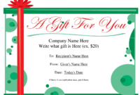 Free Printable Gift Certificate Template | Free Christmas in Christmas Gift Certificate Template Free Download