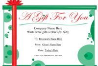 Free Printable Gift Certificate Template | Free Christmas intended for Homemade Gift Certificate Template