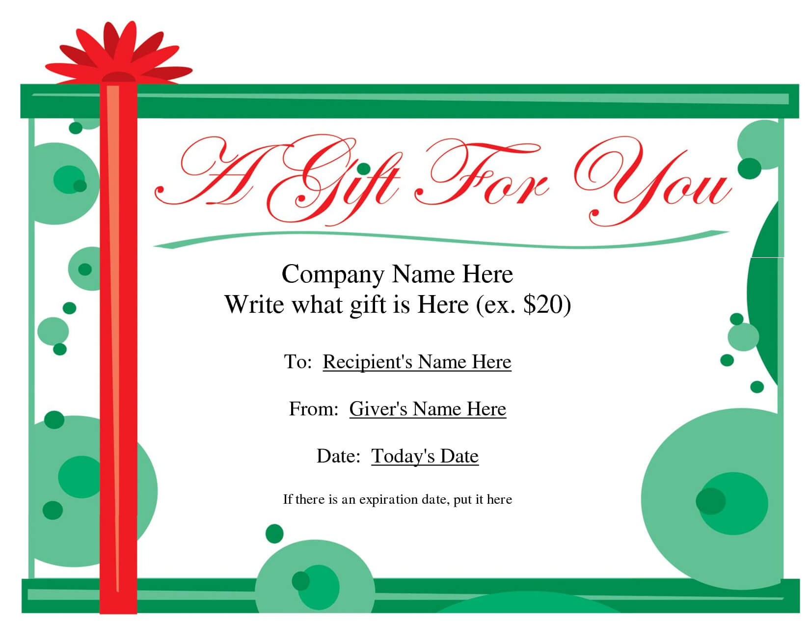 Free Printable Gift Certificate Template | Free Christmas Intended For Homemade Gift Certificate Template