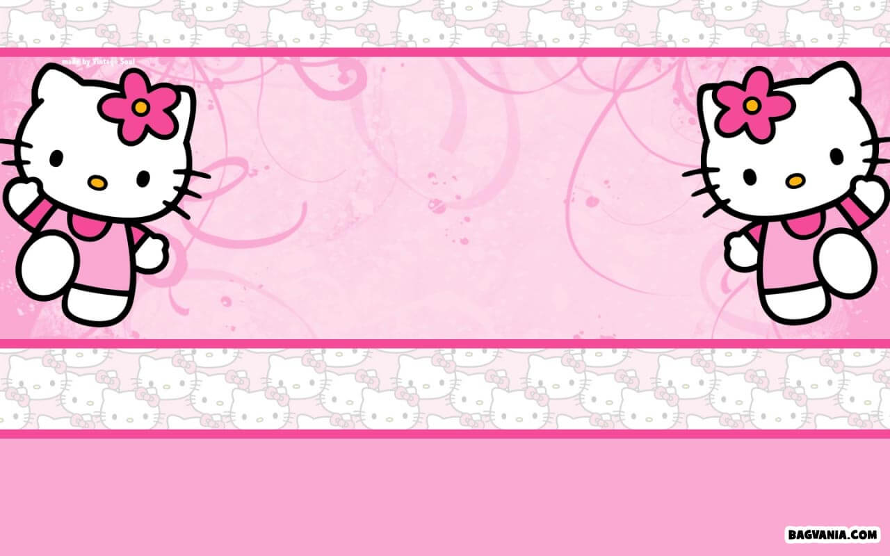 Free Printable Hello Kitty Background Invitation Template Intended For Hello Kitty Birthday Card Template Free
