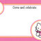 Free Printable Hello Kitty Birthday Party Invitations Pertaining To Hello Kitty Birthday Card Template Free