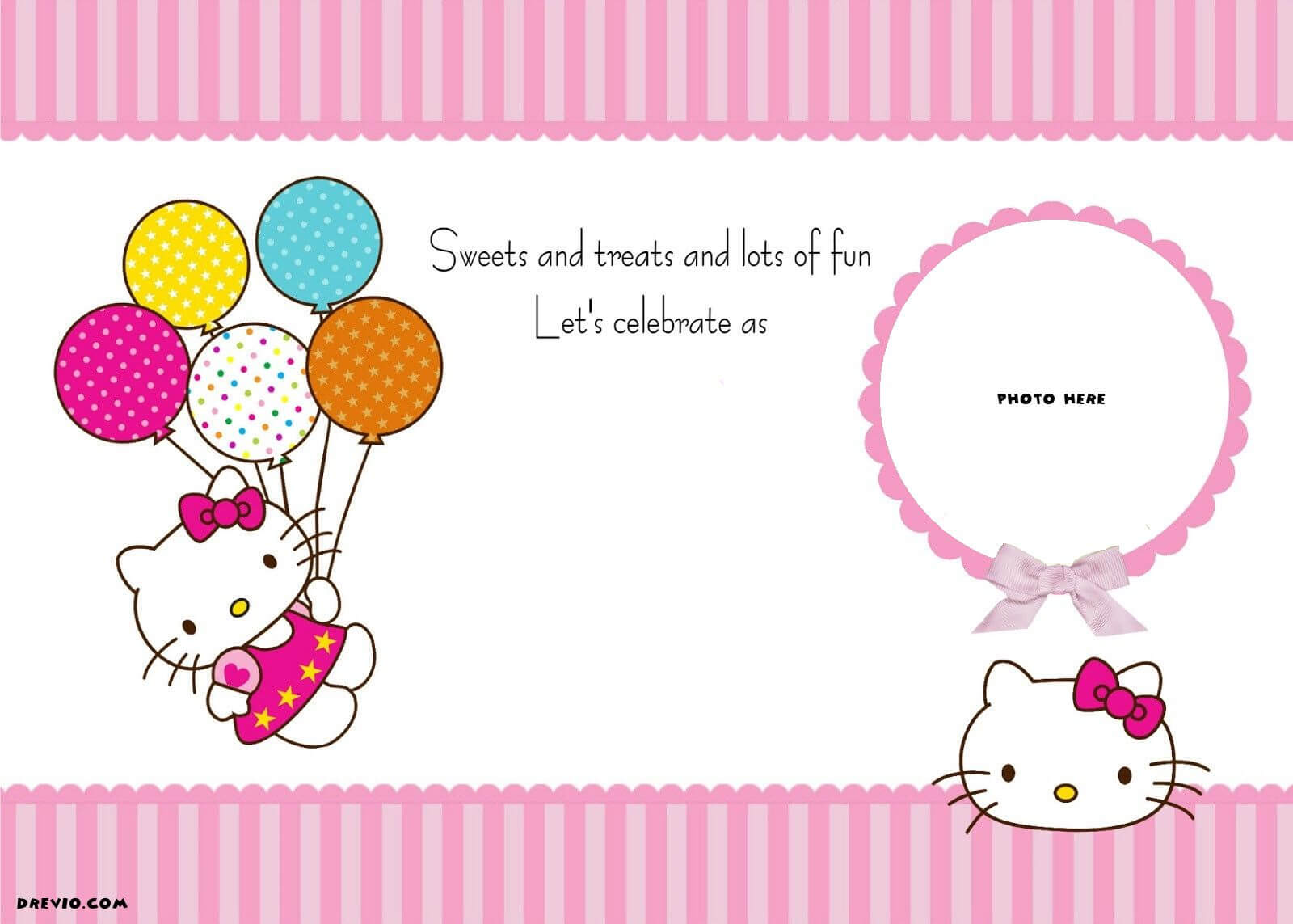 Free Printable Hello Kitty Birthday Party Invitations With Hello Kitty Birthday Card Template Free