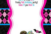 Free Printable Monster High Birthday Invitations | Monster in Monster High Birthday Card Template