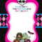 Free Printable Monster High Birthday Invitations | Monster in Monster High Birthday Card Template
