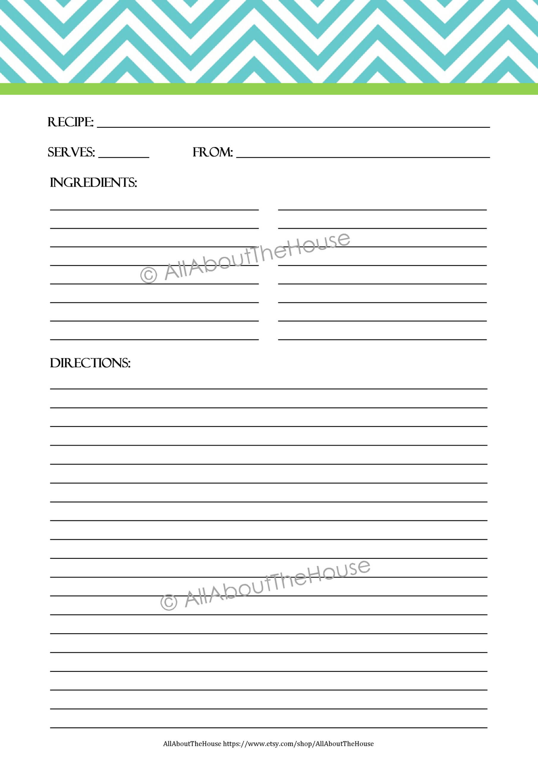 Free Printable Recipe Pages | Room Surf With Index Card Template For Pages