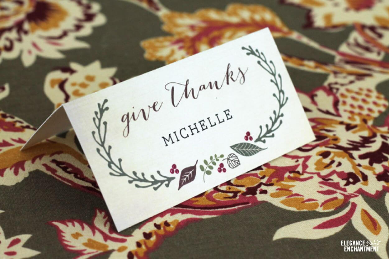 Free Printable – Thanksgiving Place Cards | Thanksgiving Inside Thanksgiving Place Card Templates