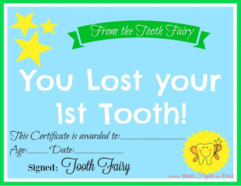 Free Printable Tooth Fairy Certificate | Tooth Fairy Within Tooth Fairy Certificate Template Free