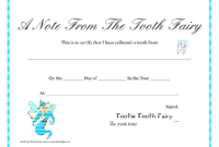 Free Printable Tooth Fairy Letter | Tooth Fairy Certificate pertaining to Tooth Fairy Certificate Template Free