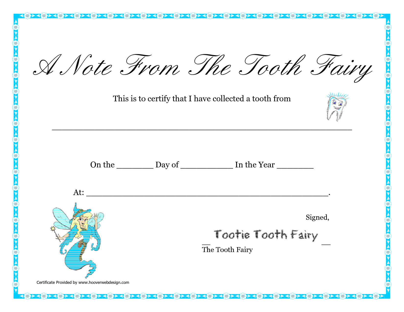 Free Printable Tooth Fairy Letter | Tooth Fairy Certificate Pertaining To Tooth Fairy Certificate Template Free