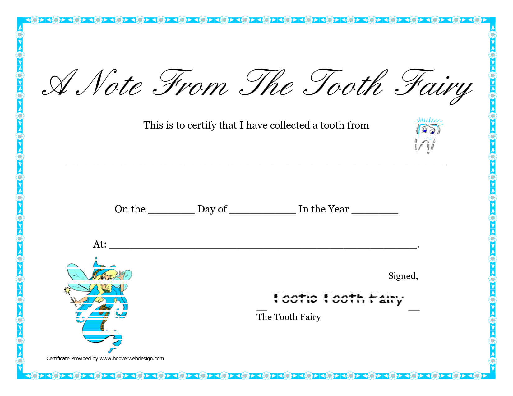 Free Printable Tooth Fairy Letter | Tooth Fairy Certificate Within Free Tooth Fairy Certificate Template