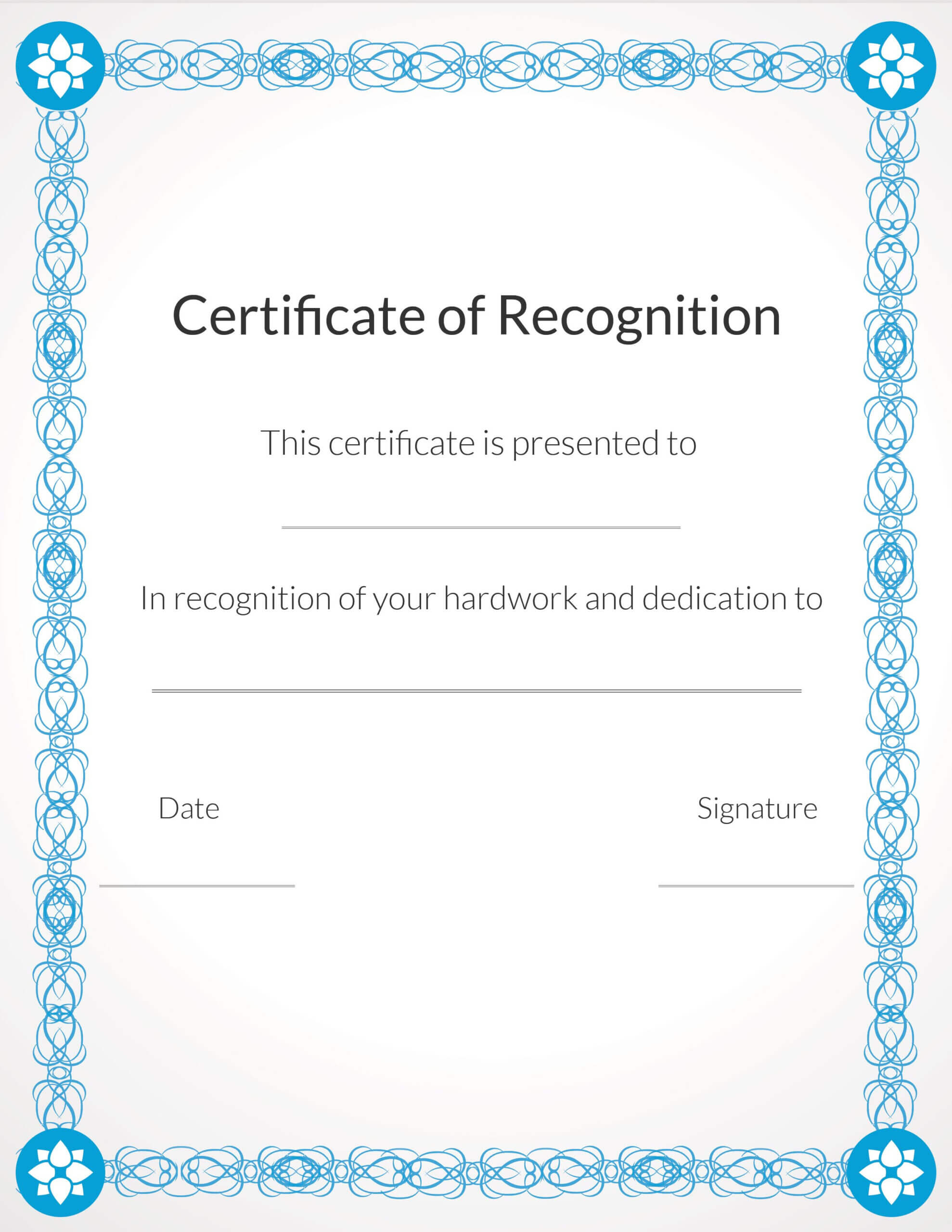 Free, Printable Volunteer Recognition And Appreciation With Recognition Of Service Certificate Template