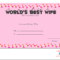 Free Printable World's Best Wife Certificates Regarding Love Certificate Templates