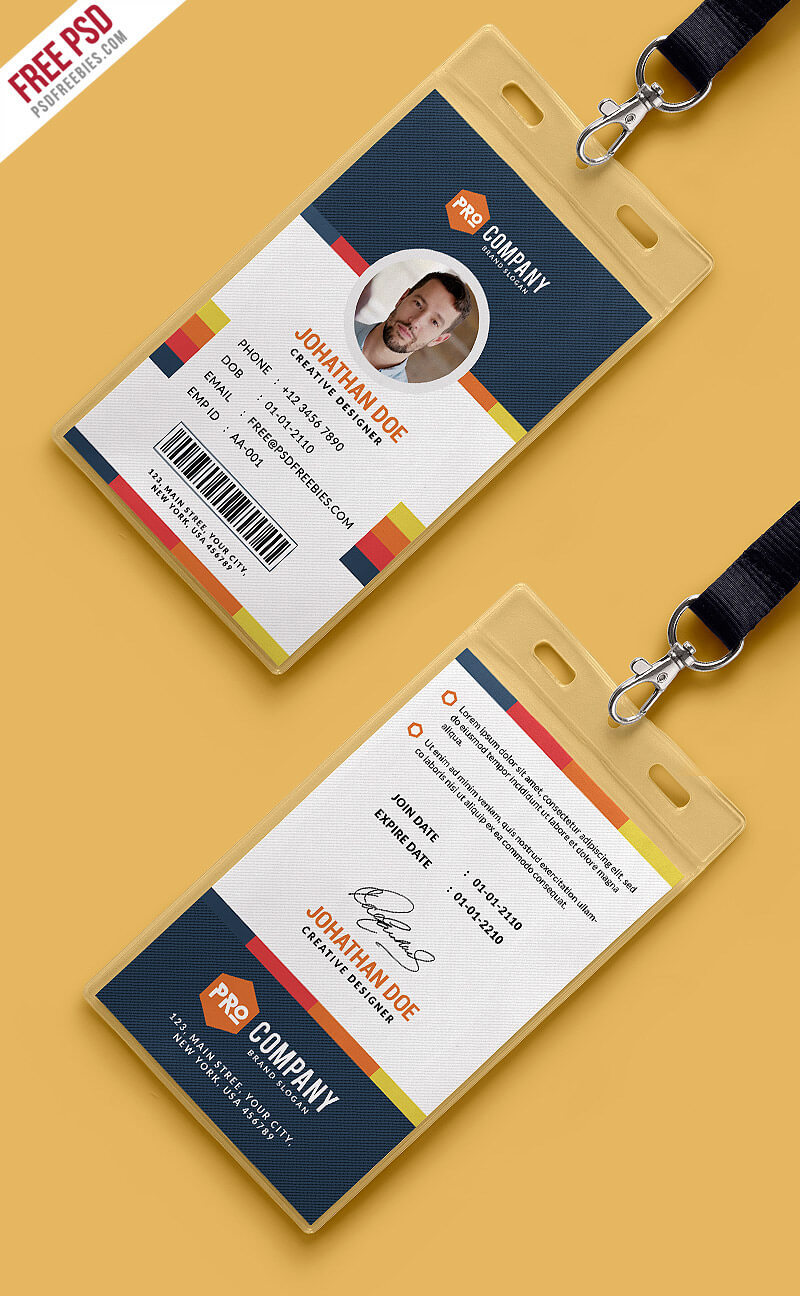Free Psd : Creative Office Identity Card Template Psd On Behance With Regard To Id Card Design Template Psd Free Download