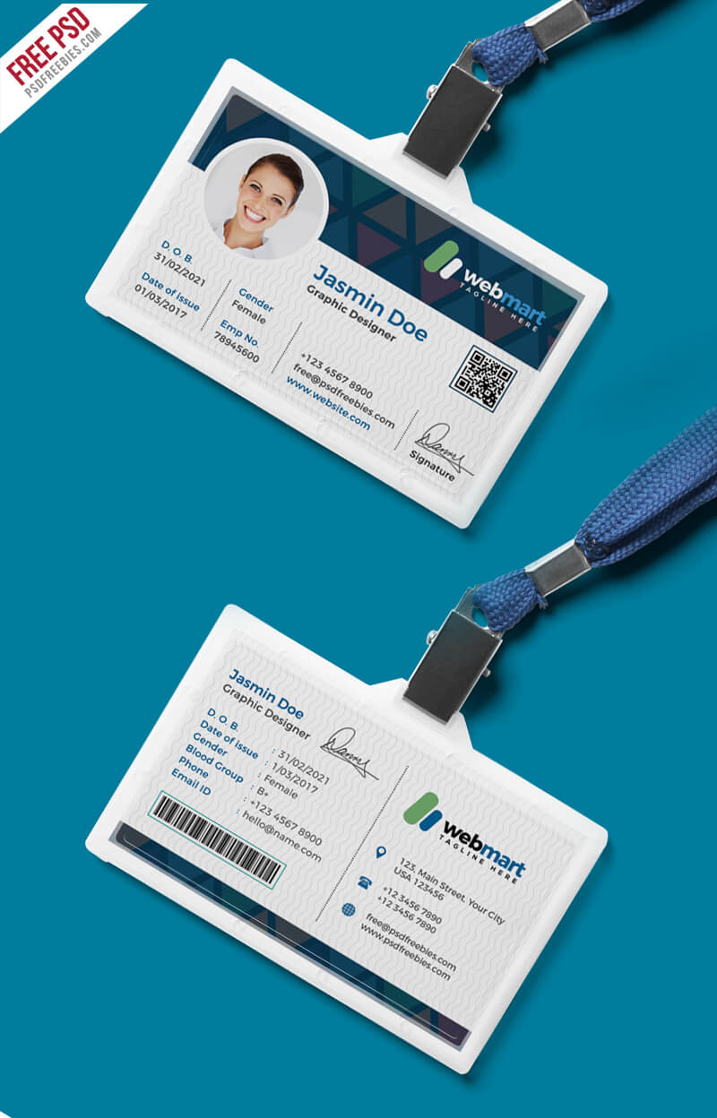 Free Psd : Office Id Card Design Psd On Behance With Id Card Design Template Psd Free Download