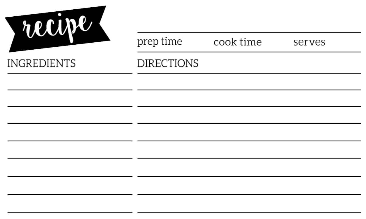 Free Recipe Card Template Printable – Paper Trail Design Within Free Templates For Cards Print