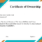 Free Sample Certificate Of Ownership Templates | Certificate Regarding Certificate Of Ownership Template